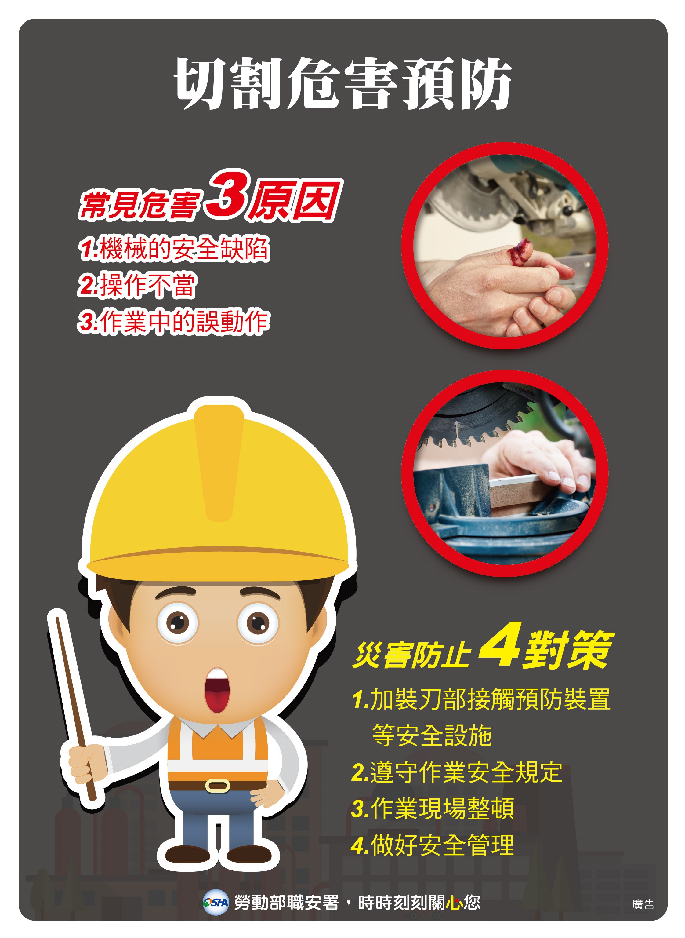 機械切割夾捲危害預防方式-勞動部職業安全衛生署