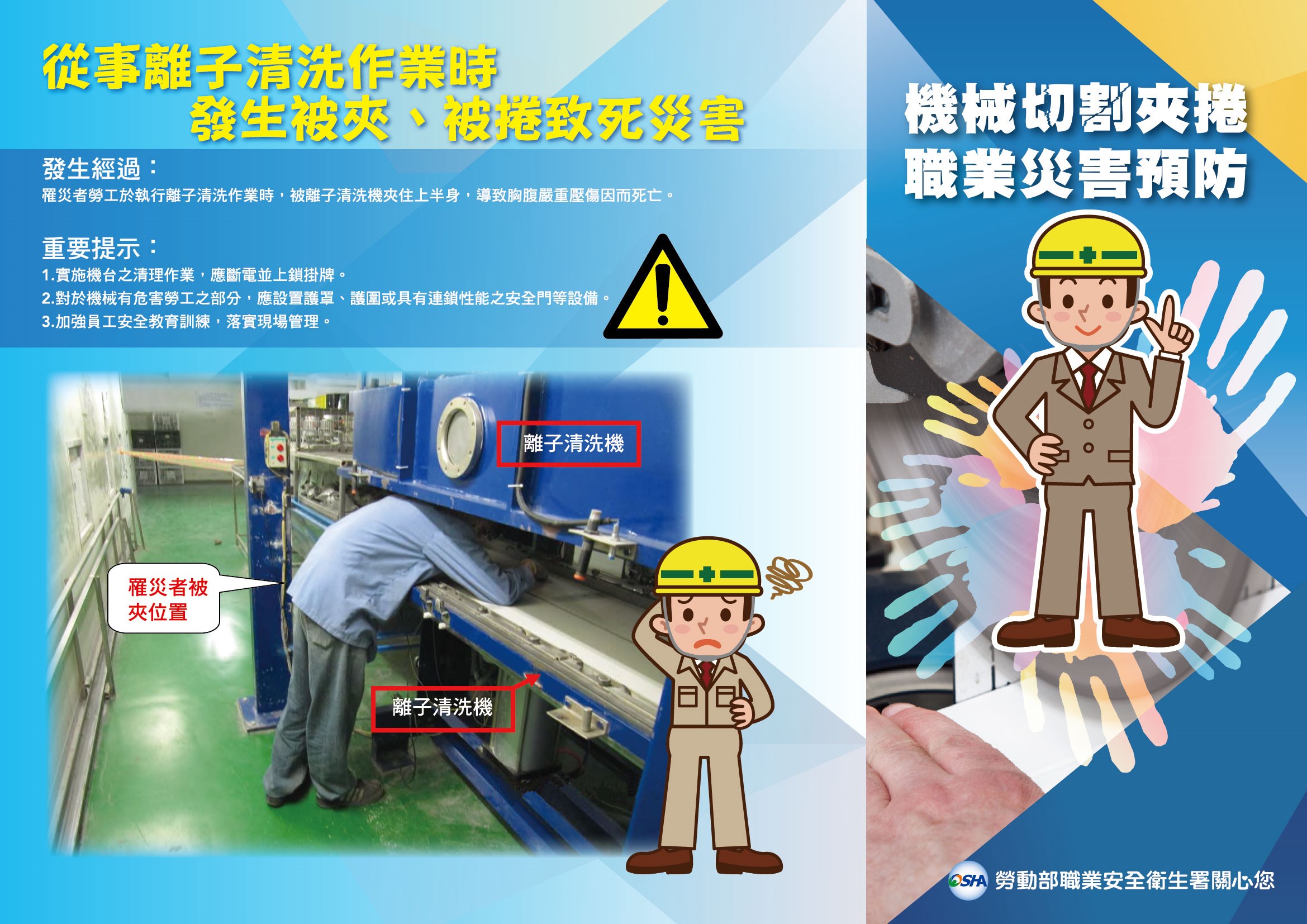 機械切割夾捲常見危害作業類型-勞動部職業安全衛生署